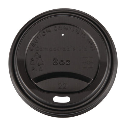 Fiesta Compostable Lids for 8oz Hot Cups (50 Pack) ds054