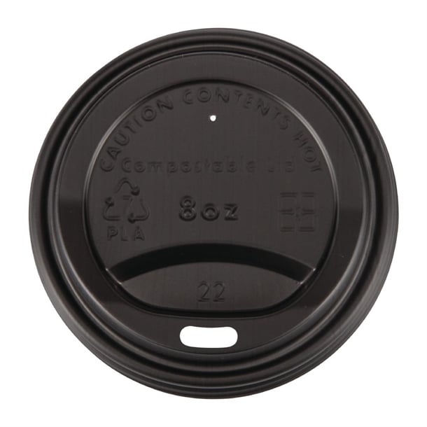 Fiesta Compostable Lids for 8oz Hot Cups (50 Pack) ds054