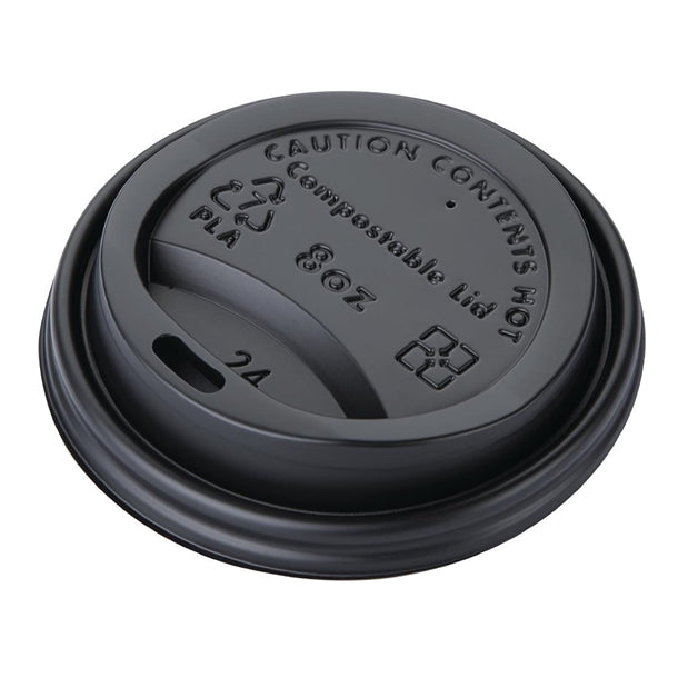 Fiesta Compostable Lids for 8oz Hot Cups (50 Pack) ds054