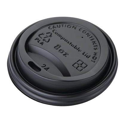 Fiesta Compostable Lids for 8oz Hot Cups (50 Pack) ds054
