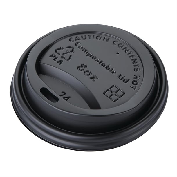 Fiesta Compostable Lids for 8oz Hot Cups (50 Pack) ds054
