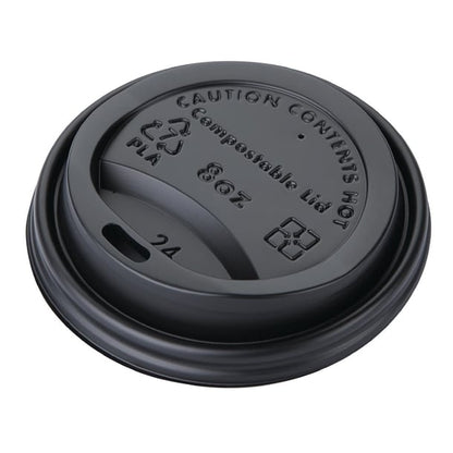 Fiesta Compostable Lids for 8oz Hot Cups (50 Pack) ds054