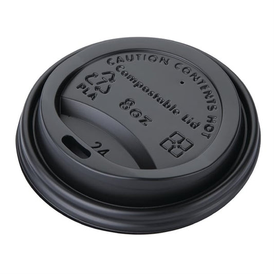 Fiesta Compostable Lids for 8oz Hot Cups (50 Pack) ds054