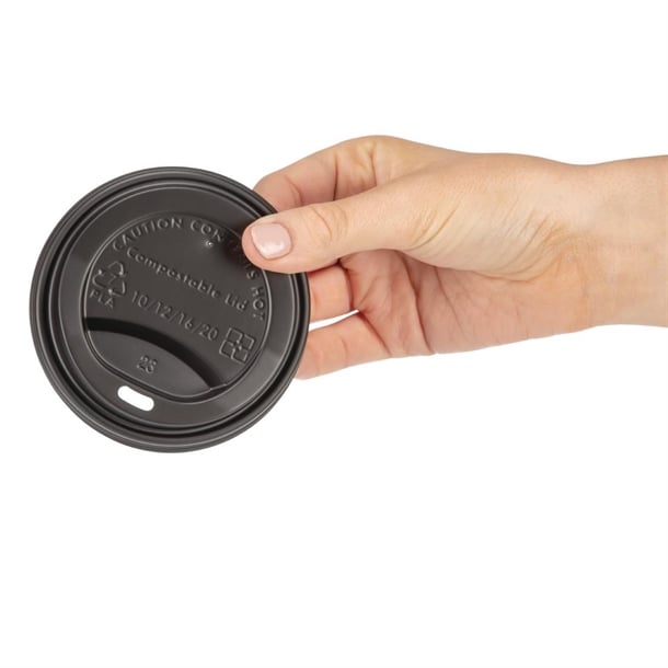 Fiesta Compostable Coffee Cup Lids 340ml / 12oz (50 Pack) ds055