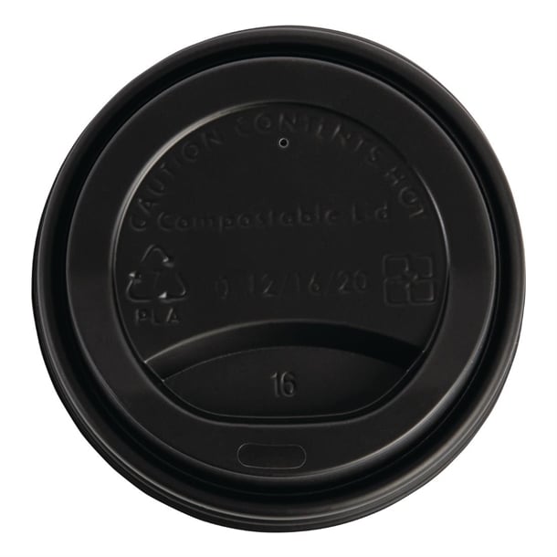 Fiesta Compostable Coffee Cup Lids 340ml / 12oz (50 Pack) ds055