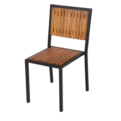 Bolero Steel & Acacia Side Chairs (4 Pack) ds150