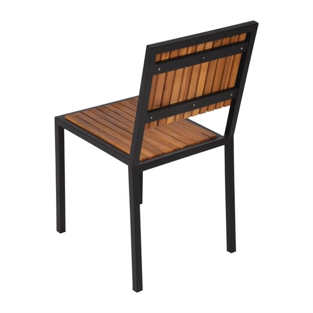 Bolero Steel & Acacia Side Chairs (4 Pack) ds150