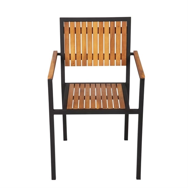 Bolero Steel & Acacia Armchair (4 Pack) ds151