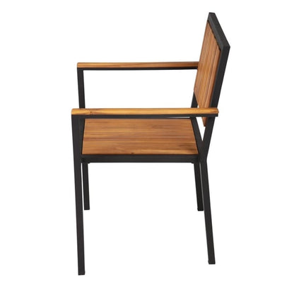 Bolero Steel & Acacia Armchair (4 Pack) ds151