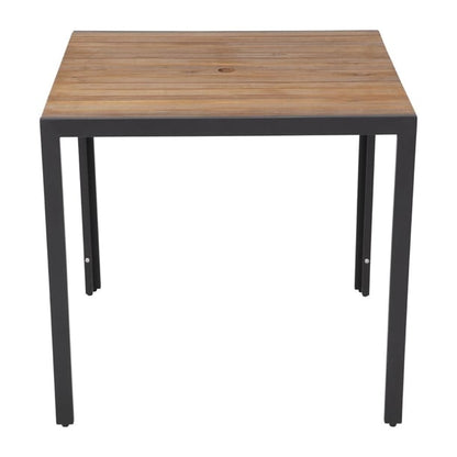 Bolero Square Steel and Acacia Table 800mm ds152