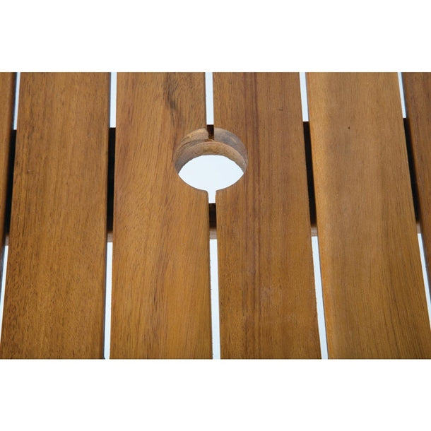 Bolero Square Steel and Acacia Table 800mm ds152