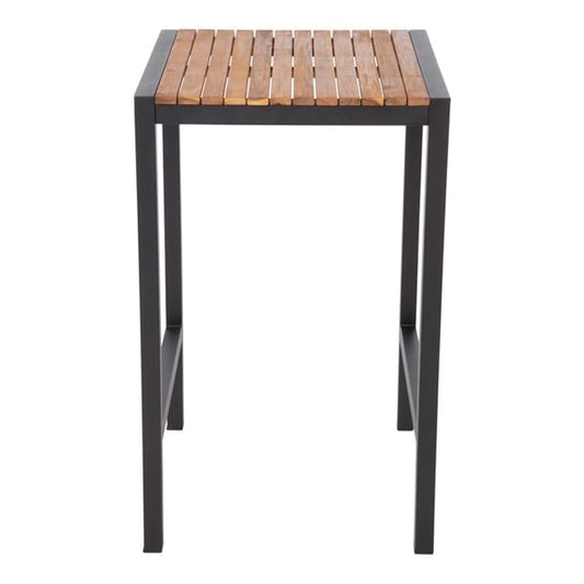 Bolero Square Steel and Acacia Bar Table 600mm ds155