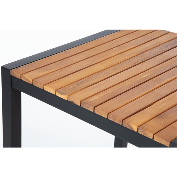 Bolero Square Steel and Acacia Bar Table 600mm ds155