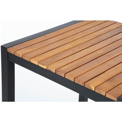 Bolero Square Steel and Acacia Bar Table 600mm ds155
