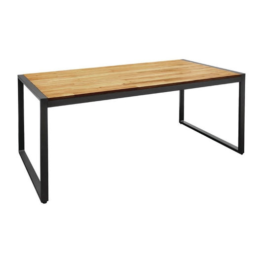 Bolero Acacia Wood and Steel Rectangular Industrial Table 1800mm ds157