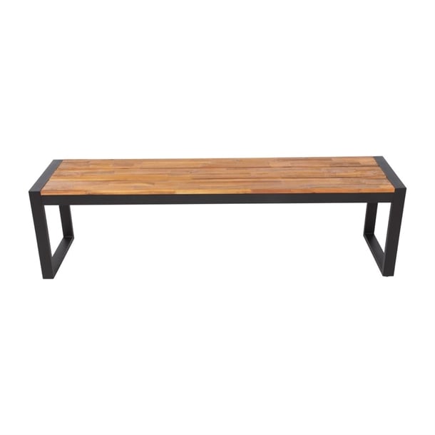Bolero Acacia Wood and Steel Industrial Benches 1600mm (2 Pack) ds158