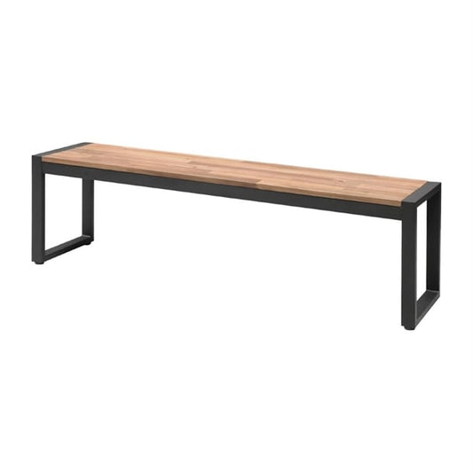 Bolero Acacia Wood and Steel Industrial Benches 1600mm (2 Pack) ds158