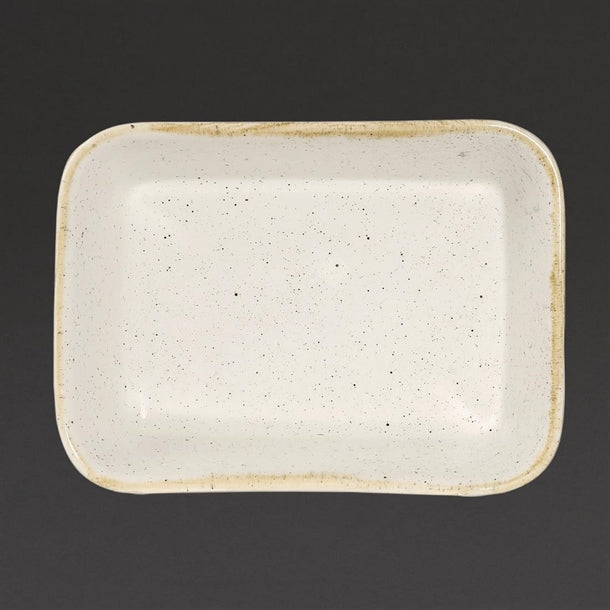 Churchill Stonecast Deep Rectangular Dishes Barley White 160mm (12 Pack) ds494
