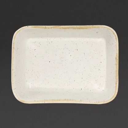Churchill Stonecast Deep Rectangular Dishes Barley White 160mm (12 Pack) ds494