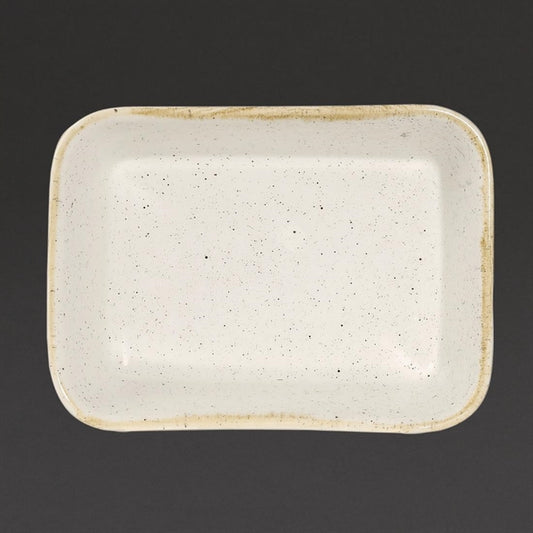 Churchill Stonecast Deep Rectangular Dishes Barley White 160mm (12 Pack) ds494