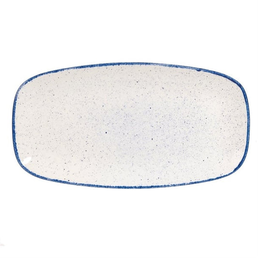 Churchill Stonecast Hints Rectangular Plates Indigo Blue 355mm (6 Pack) ds586