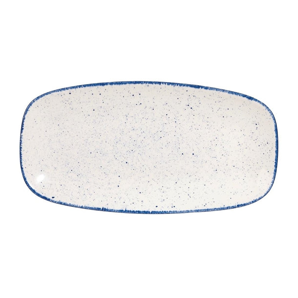 Churchill Stonecast Hints Rectangular Plates Indigo Blue 298mm (12 Pack) ds587