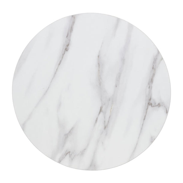 Bolero Pre-drilled Round Table Top Marble Effect 600mm dt445