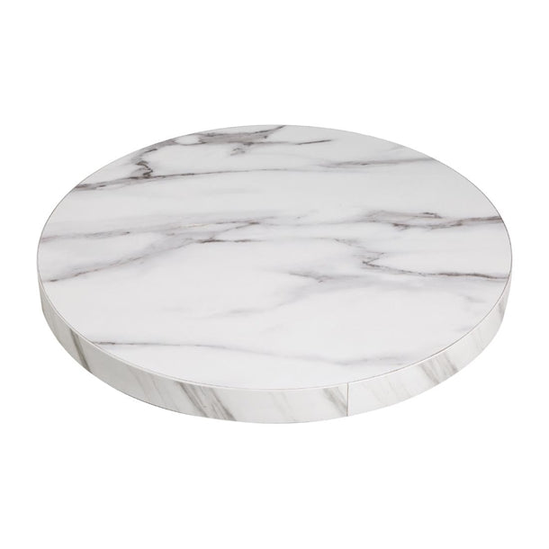 Bolero Pre-drilled Round Table Top Marble Effect 600mm dt445