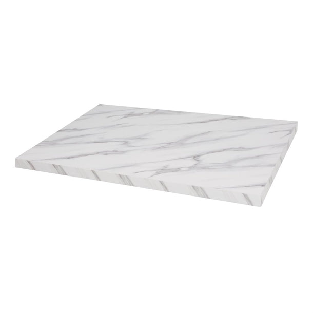 Bolero Pre-Drilled Rectangular Table Top Marble Effect 700mm dt447