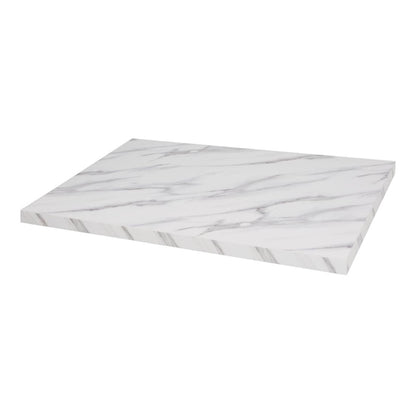 Bolero Pre-Drilled Rectangular Table Top Marble Effect 700mm dt447
