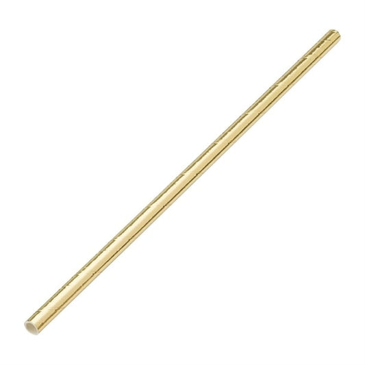 Utopia Biodegradable Paper Straws Gold (250 Pack) dw192