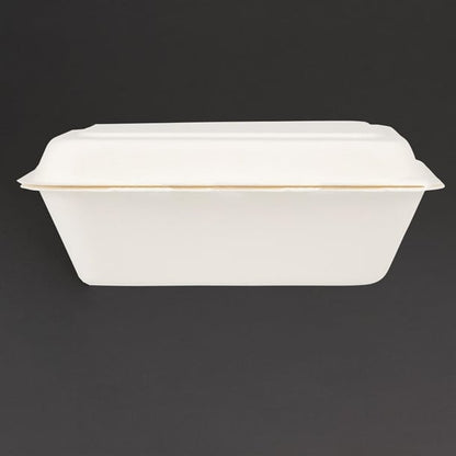 Fiesta Compostable Bagasse Hinged Food Containers 183mm (250 Pack) dw248