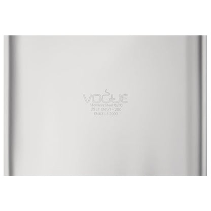 Vogue Heavy Duty Stainless Steel 1/1 Gastronorm Tray 200mm dw436