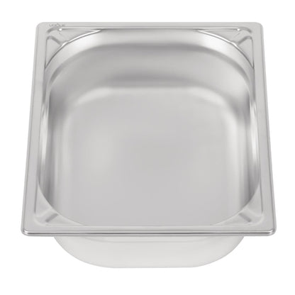 Vogue Heavy Duty Stainless Steel 1/2 Gastronorm Tray 100mm dw439