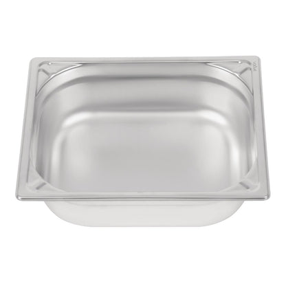 Vogue Heavy Duty Stainless Steel 1/2 Gastronorm Tray 100mm dw439