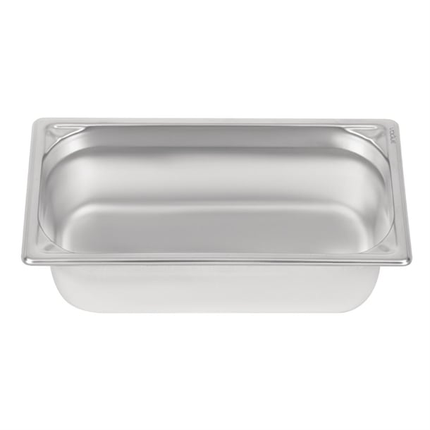Vogue Heavy Duty Stainless Steel 1/3 Gastronorm Tray 100mm dw443