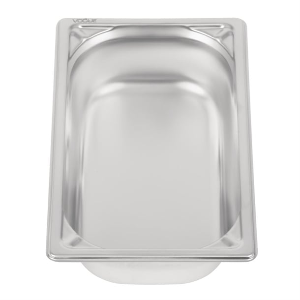Vogue Heavy Duty Stainless Steel 1/4 Gastronorm Tray 65mm dw446