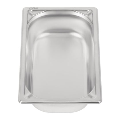Vogue Heavy Duty Stainless Steel 1/4 Gastronorm Tray 65mm dw446