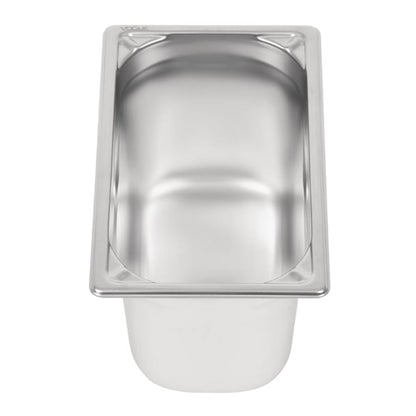 Vogue Heavy Duty Stainless Steel 1/4 Gastronorm Tray 150mm dw448