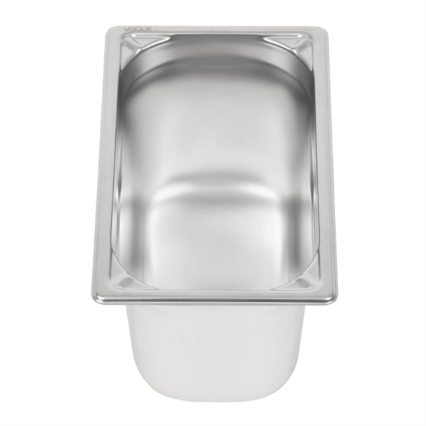 Vogue Heavy Duty Stainless Steel 1/4 Gastronorm Tray 150mm dw448