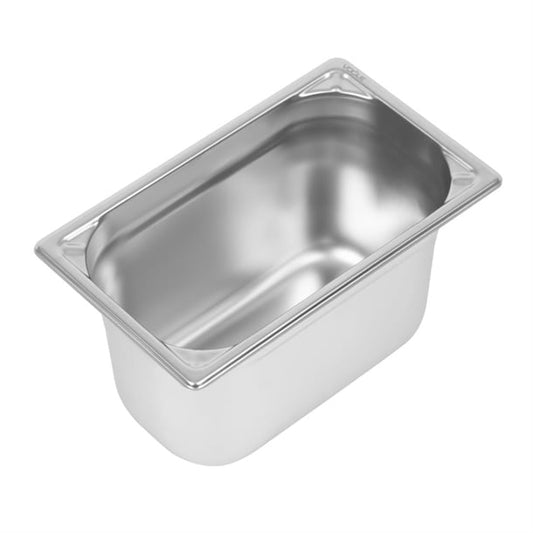 Vogue Heavy Duty Stainless Steel 1/4 Gastronorm Tray 150mm dw448