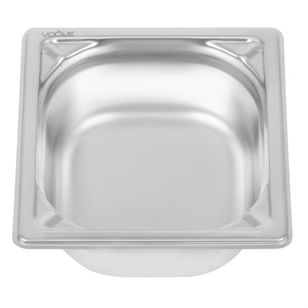 Vogue Heavy Duty Stainless Steel 1/6 Gastronorm Tray 65mm dw449