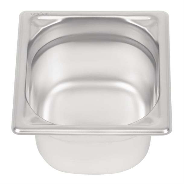 Vogue Heavy Duty Stainless Steel 1/6 Gastronorm Tray 100mm dw450