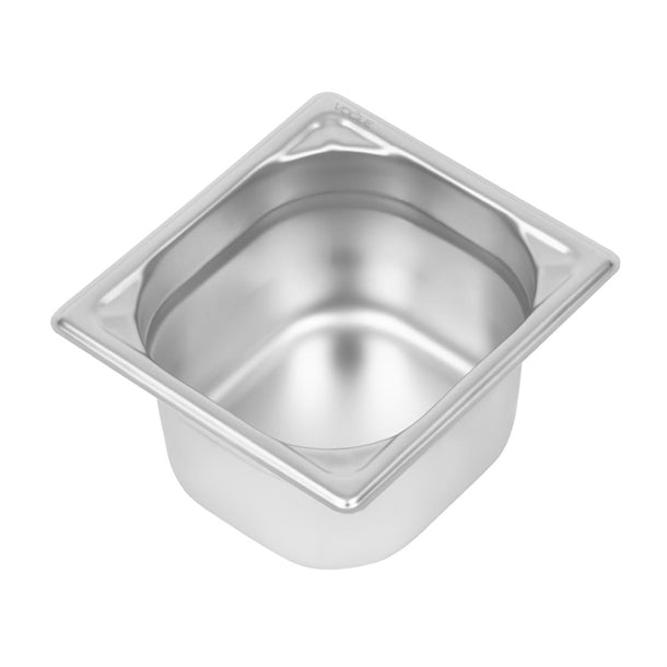Vogue Heavy Duty Stainless Steel 1/6 Gastronorm Tray 100mm dw450