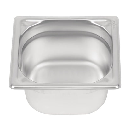 Vogue Heavy Duty Stainless Steel 1/6 Gastronorm Tray 100mm dw450
