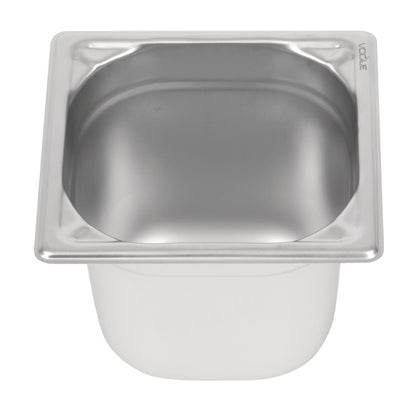 Vogue Heavy Duty Stainless Steel 1/6 Gastronorm Tray 150mm dw451