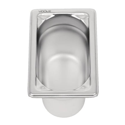 Vogue Heavy Duty Stainless Steel 1/9 Gastronorm Tray 100mm dw454