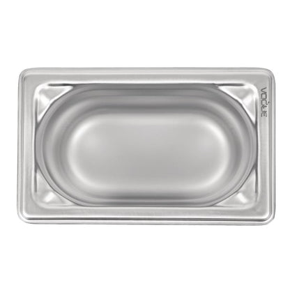 Vogue Heavy Duty Stainless Steel 1/9 Gastronorm Tray 100mm dw454