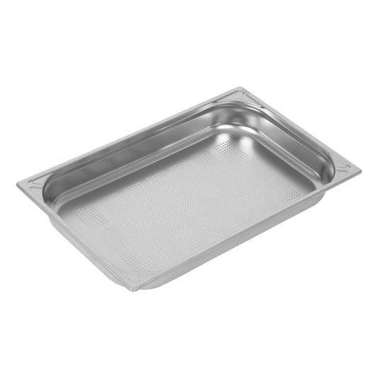Vogue Heavy Duty Stainless Steel Perforated 1/1 Gastronorm Tray 65mm dw461
