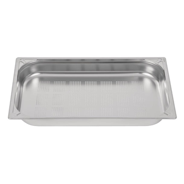 Vogue Heavy Duty Stainless Steel Perforated 1/1 Gastronorm Tray 65mm dw461